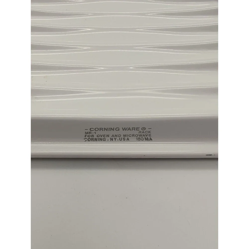 Corning White Coupe MR-1 Bacon  Microwave Oven Browning Grilling Plate Rack